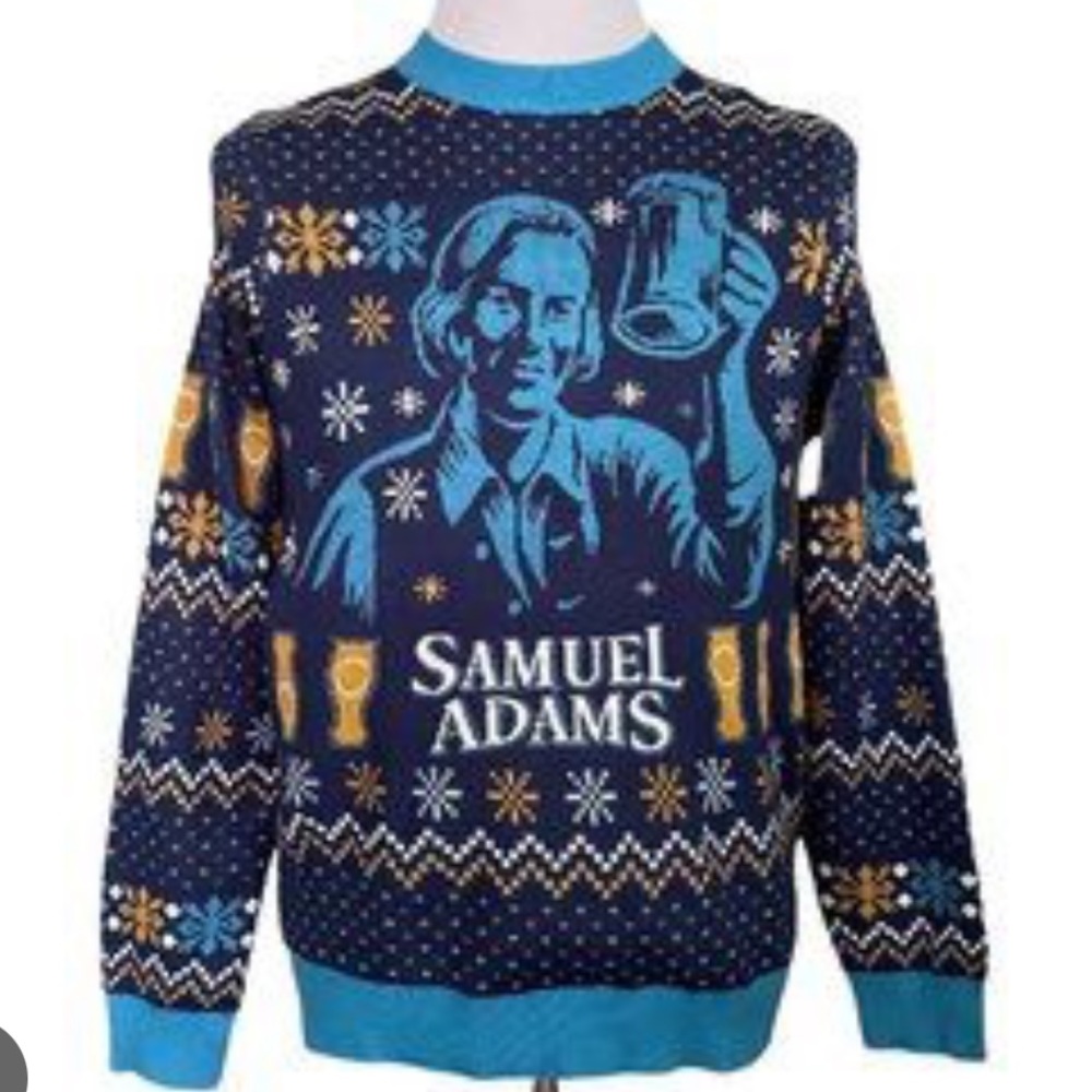 Sam Adams Light‎ Up Tipsy Elves Christmas Holiday Ugly Sweater